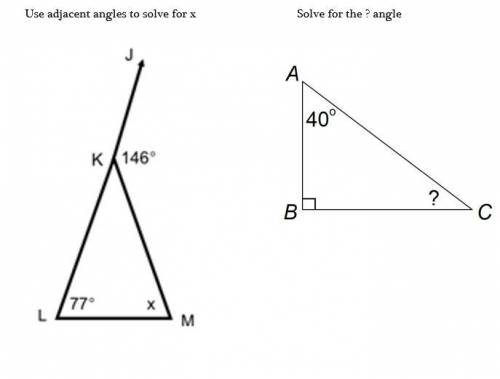 Solve the following triangle angles