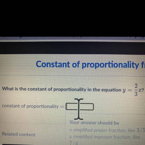 What is the constant of proportionality in the equation y