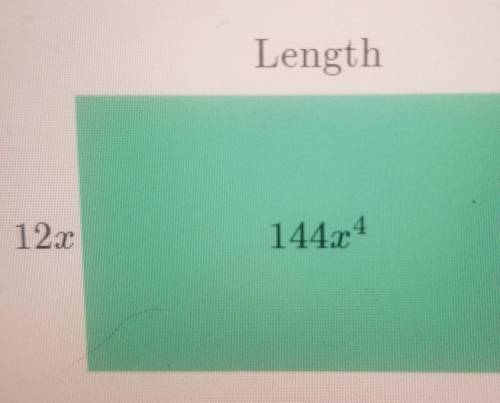 The rectangle below has an area of 144x^4 square meters and a width of 12x meters. What is the leng