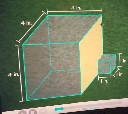 What is the area of this face? 12in² 15in² 16in² 17in²​