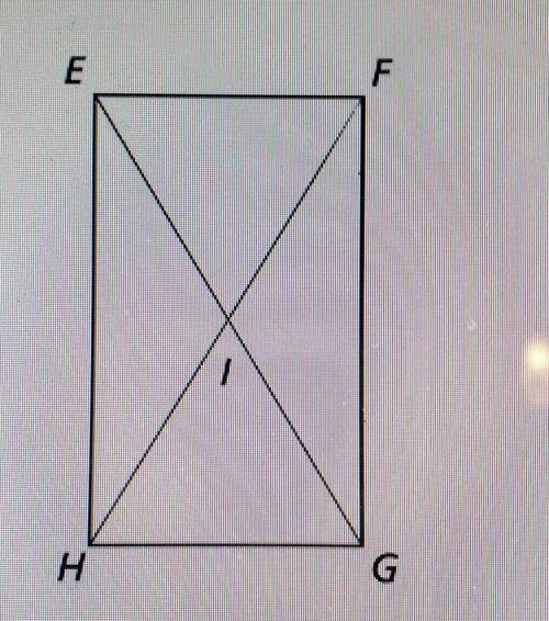 Given the rectangle ABCD, find measure of angle EFH, measure of angle FEH. Also find, HI and GE.