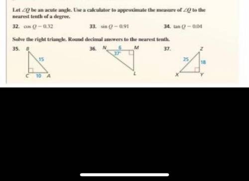 Help please ! the sine and cosine ratio