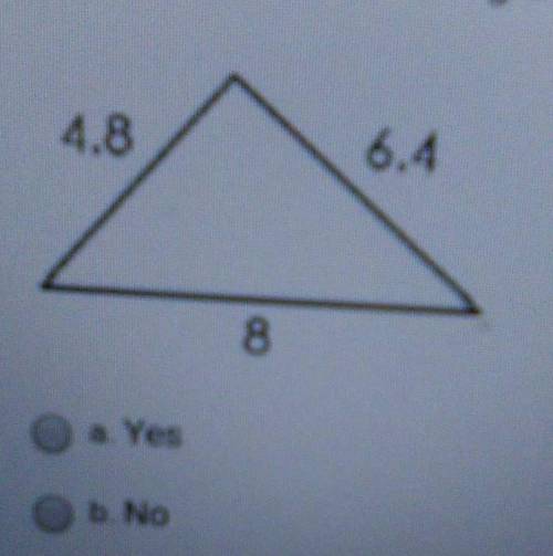 Decide whether the triangle is a right triangle.​