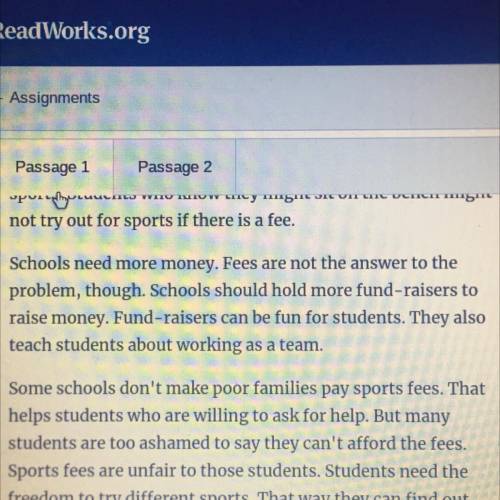 1. The second section of the article argues that students

should pay to play sports. Based on thi