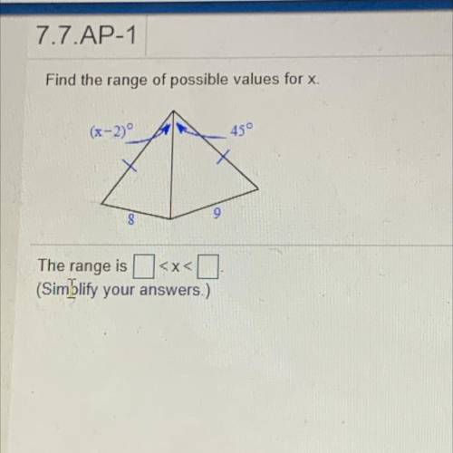 Find the range of possible values for x