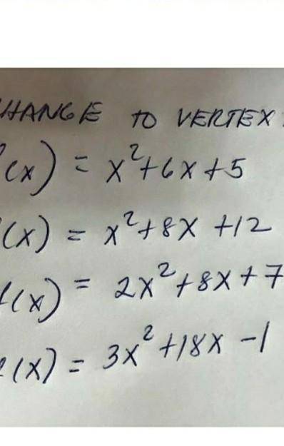 Change to standard to vertex form​