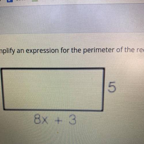 Simplify an expression for the perimeter of the rectangle.
Plz quick