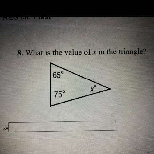 What is the value of x in the triangle??