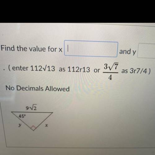 Find x and y value no decimals