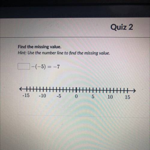 Find the missing value.
Hint: Use the number line to find the missing value.