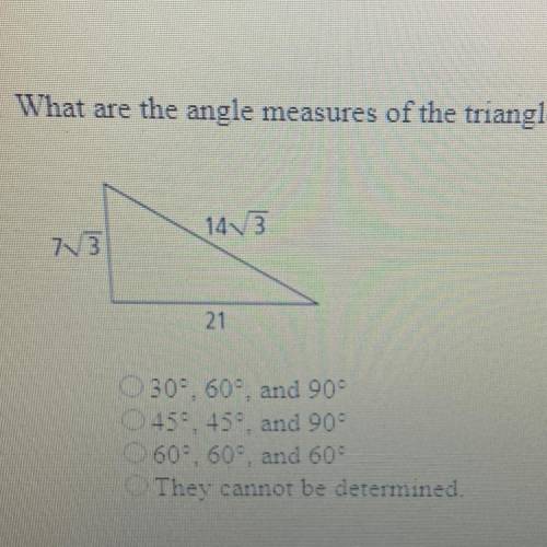 2. What are the angle measures of the triangle?