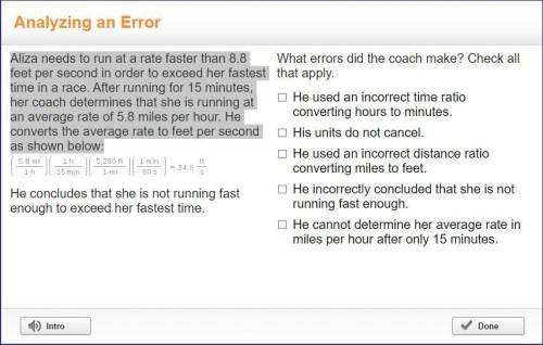 What errors did her coach make in the following example