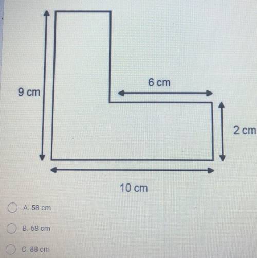 What is the area of the composite figure?
D) 48 cm