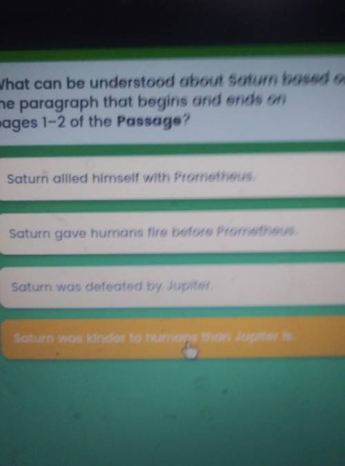 What can be understood about Saturn based on the paragraph that begins and ends on pages 1-2 of the
