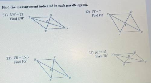 Please solve it.. I am confused
Question: Find the measurement indicated in each parallelogram