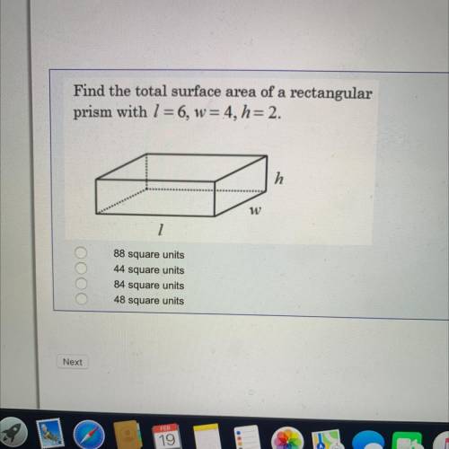 Find the total surface area of a rectangular prism with ?
