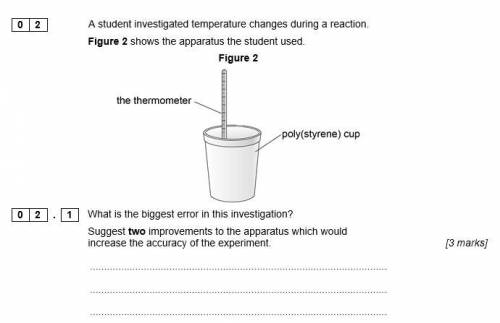 A student investigated temperature changes during a reaction. Figure 2 shows the apparatus the stud