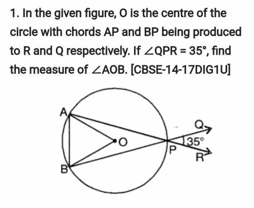 1. In the given figure, O is the centre of the circle with chords AP and BP being produced to R and