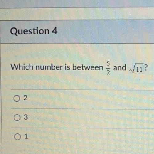 What number is between 5/2 and the other number In the photo.