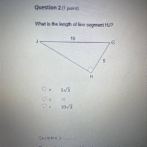What is the length of line segment HJ?