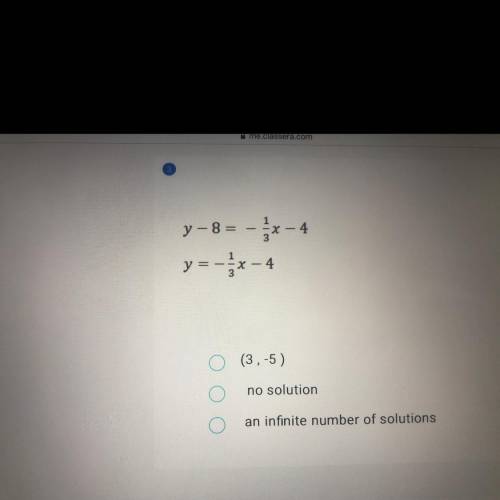 · y = -7x-2
Y+ 3 = -7x+1
(2,3)
O
no solution
an infinite number of solutions