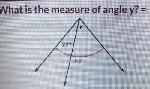 What is the measure of angle y? =​