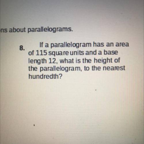 What is the height of the parallelogram to the nearest hundredth?