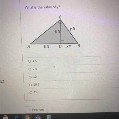 NEED HELP FAST PLEASE !!
What is the value of x