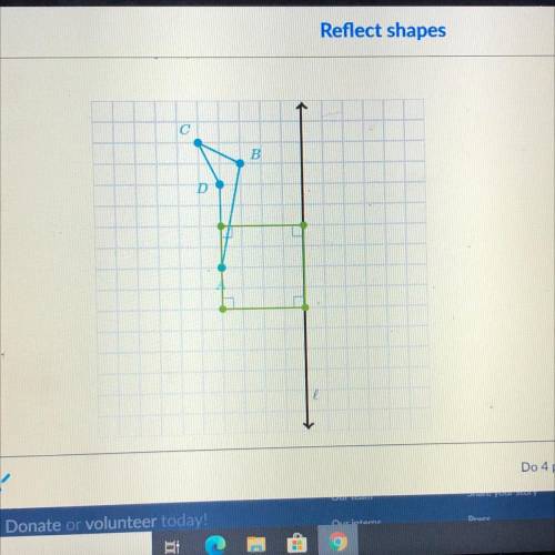 Plot the image of the quadrilateral ABCD under a reflection across line l