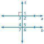 Use the figure to find the measures of the numbered angles. ∠1= ∘, ∠2= ∘, ∠3= ∘, ∠4= ∘, ∠5= ∘, ∠6=