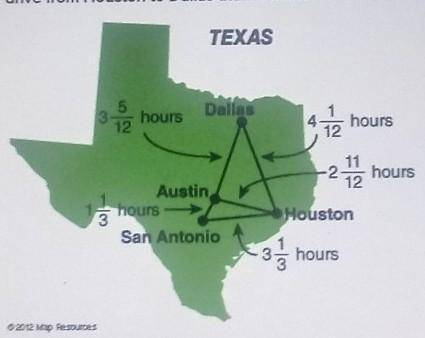 The following map shows the time it takes to drive between four cities in Texas how much longer wil