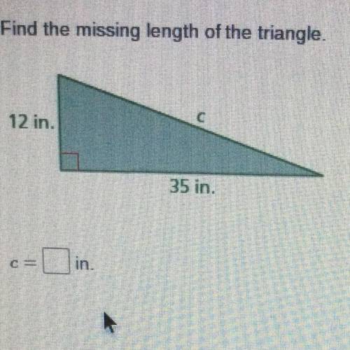Find the missing length of the triangle
HELP!