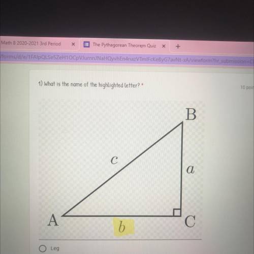 What is b called in a triangle? PLEASE HURRY!