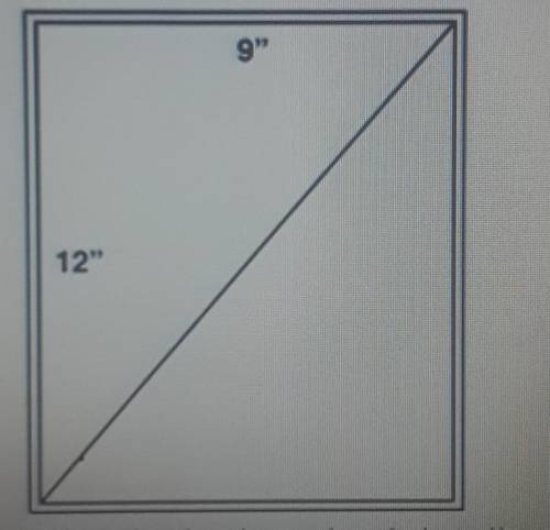 A rectangular glass window is divided into two equivalent right triangles by a diagonal brace. What
