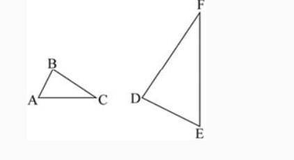In the diagram below, Triangle ABC is similar to Triangle EDF.

Which of the following is TRUE ab