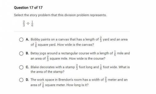 Select the story problem that the division problems represents
