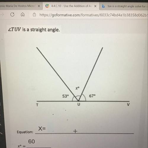 Can you please tell me the equation to solve for x