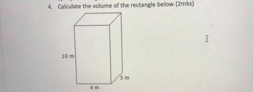 Please help me to calculate the volume of the rectangle above