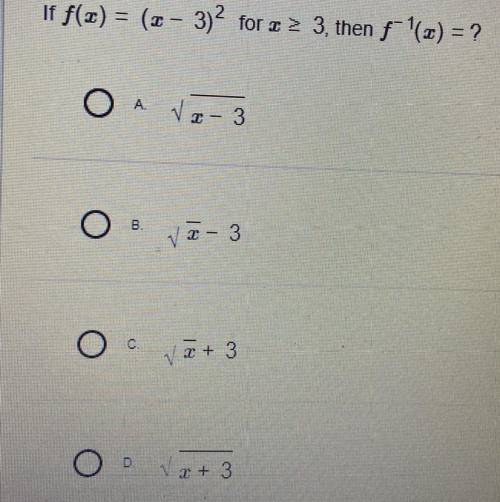 HELP, if f(x)= (x-3)^2 for x
