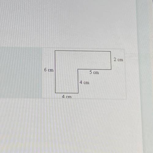 What is the area of the figure?
6 cm
5 cm
4 cm
4 cm
2cm