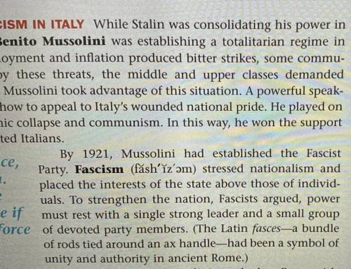 Put the definition Fascism In ur own words don’t use g00gle or Wikipedia