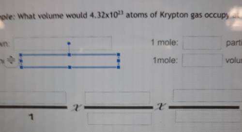 What volume would 4.32x1023 atoms of Krypton gas occupy at STP?​