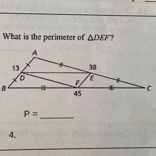 What is the perimeter of DEF? 
Please help! Due today!