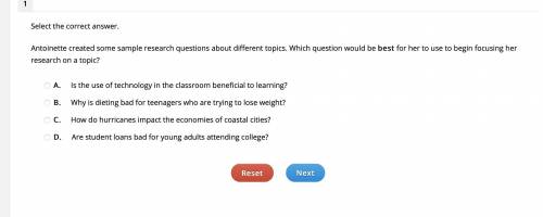 Antoinette created some sample research questions about different topics. Which question would be b