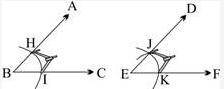 Ben uses a compass and a straightedge to construct ∠DEF ≅ ∠ABC, as shown below:

(look at the imag