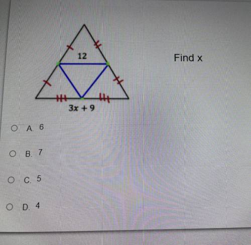 Find x. (The picture has the info)