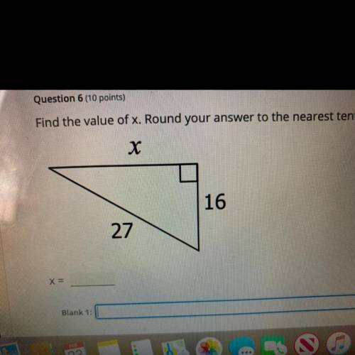 Find the value of x. Round your answer to the nearest tenth.