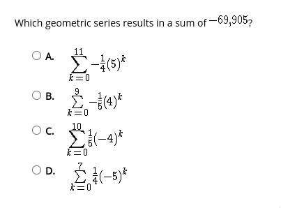 Which geometric series results in a sum of -69,905 ?
