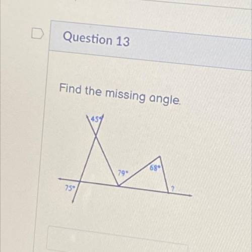 Need help pls
Find the missing angle