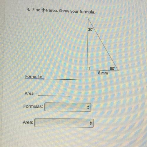 Hi!! what’s the area and formula for this problem?